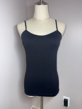 Y2K Lei Solid Black Adjustable Spaghetti Strap Cami Size L/XL Goth Grunge Indie